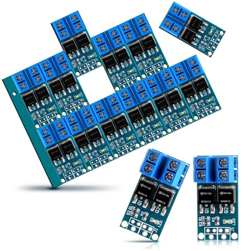 12 Pcs Mosfet Treibermodul DC 5v-36v 5A (max. 30A) 400W, Dual Mosfet Module, PWM Driver Module für Einstellung Arduino Elektronische Schalter Control Board（TRIG/PWM） von YUEYUAN