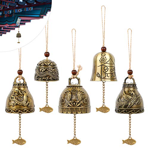 Feng Shui Chimes 5 Pcs Segen Glocke Campanula Windspiel Bless Wind Chime Fengshui Glocken Buddha Windspiele Phoenix Wind Chimes Metal für Hausgarten Hängen Glück Segen von YUEYUAN