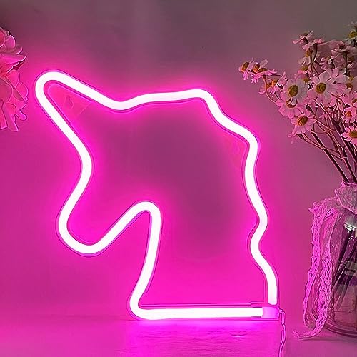 LED Einhorn Neonlicht Schild Batterie oder USB Powered Neon Licht Wand Led Deko für Schlafzimmer, Kinderzimmer, Wohnzimmer, Bar, Party, Weihnachten von YUEYYNS