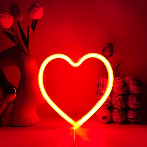 YUEYYNS Herz Leuchtreklamen Led Rote Neon Sign Led Neon Wandschilder Wanddekoration Led Schilder für Schlafzimmer Konzertsaal Bar Club Party Hochzeit Dekoration Geburtstagsgeschenk YUEYYNS Herz Leuchtreklamen Led Rote Neon Sign Led Neon Wandschilder Wanddekoration Led Schilder für Schlafzimmer Konzertsaal Bar Club Party Hochzeit Dekoration Geburtstagsgeschenk von YUEYYNS