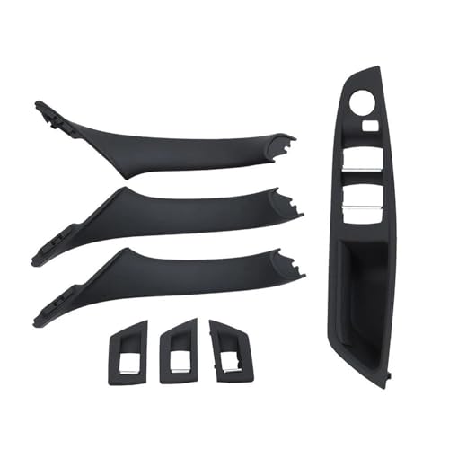 YUEYZHK Auto Vorne Hinten Innen Tür Pull Griff Abdeckung Trim Für BMW 5 Series F10/F18 2010-2017 528 530(RHD Black 7pcs) von YUEYZHK