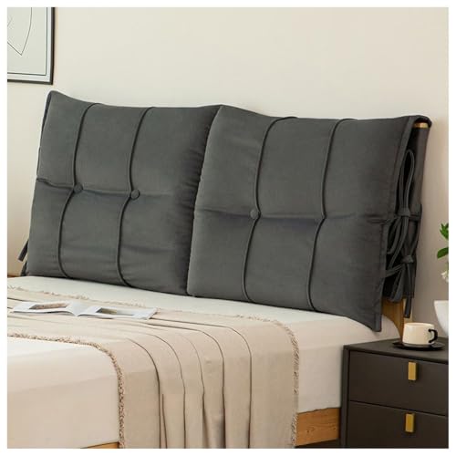 YUEZHONG Gepolsterter Kopfteilbezug, Gepolstertes Kopfteilkissen, Bettkopfkissen for Metallkopfteil, for Aufsitzen Im Bett for Lesen Oder Ausruhen(Dark Gray,120x80x10cm/47x31x4in) von YUEZHONG