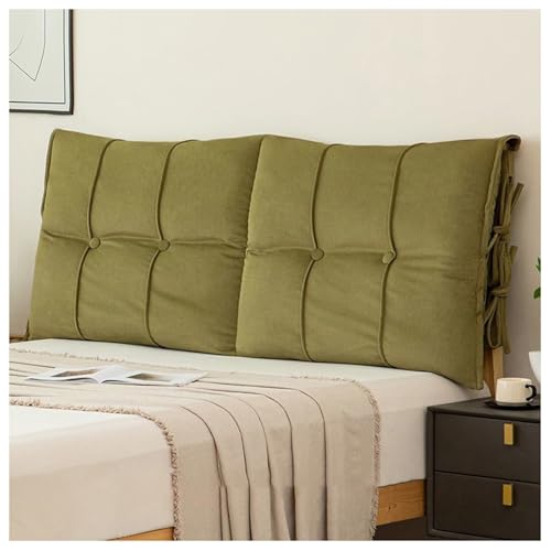 YUEZHONG Gepolsterter Kopfteilbezug, Gepolstertes Kopfteilkissen, Bettkopfkissen for Metallkopfteil, for Aufsitzen Im Bett for Lesen Oder Ausruhen(Green,150x80x10cm/59x31x4in) von YUEZHONG