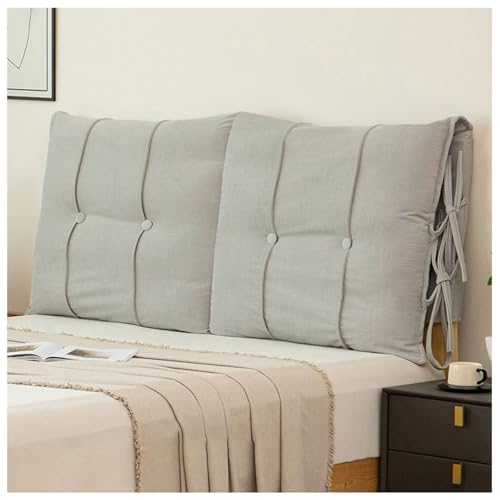 YUEZHONG Gepolsterter Kopfteilbezug, Gepolstertes Kopfteilkissen, Bettkopfkissen for Metallkopfteil, for Aufsitzen Im Bett for Lesen Oder Ausruhen(Pale Gray,150x80x10cm/59x31x4in) von YUEZHONG