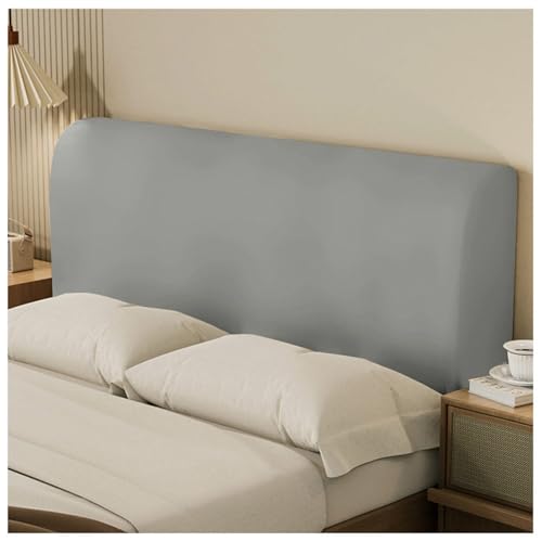 YUEZHONG Samt-Bettkopfteilbezug for Queen-Size-Betten, Elastischer Bettkopfteil-Schonbezug, Staubdichter Schutzbezug for Schlafsaal(Light Gray,King/75-86in) von YUEZHONG