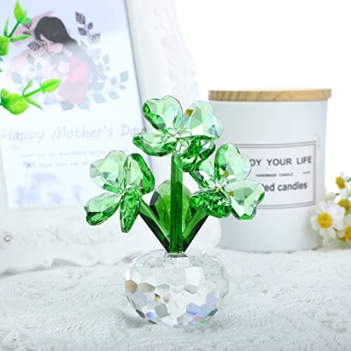 YU FENG Vier Kleeblatt Crystal Flower Figur handgefertigt facettierten Blumendekoration von YU FENG