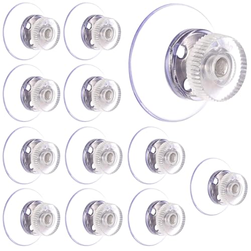 YUFFQOPC 12 Stück Klemm Saugnapf Durchsichtige Kunststoff Saugnapf Saugnapf Haken Fenster Klein Durchsichtige SaugnäPfe Fenster Saugnapf Haken SaugnäPfe FüR Fenster Haken Mit Saugnapf 25mm,Mit Haken von YUFFQOPC