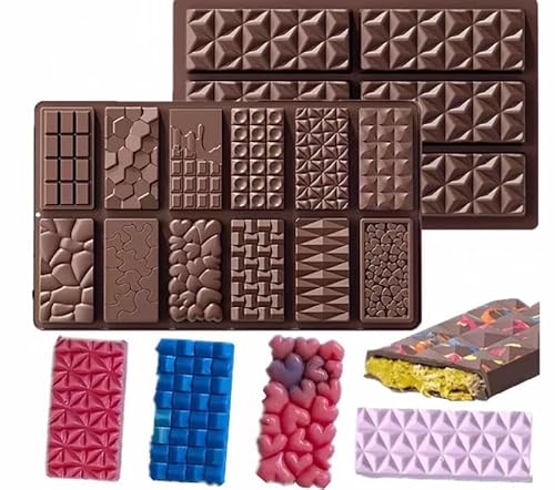 2 Stück Schokoladenform, Silikon Schokoladentafel Form von YUFFQOPC