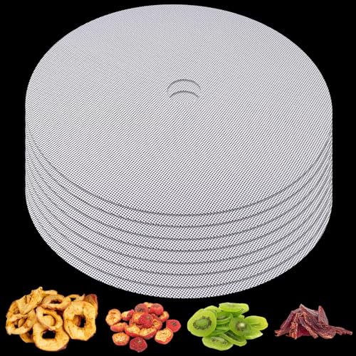 Yuffqopc 8 Stück Dörrfolie Runde Silikon Dauerbackfolie Dehydrator Blätter Dörrgitter Dörrmatten Für Dörrautomat von YUFFQOPC