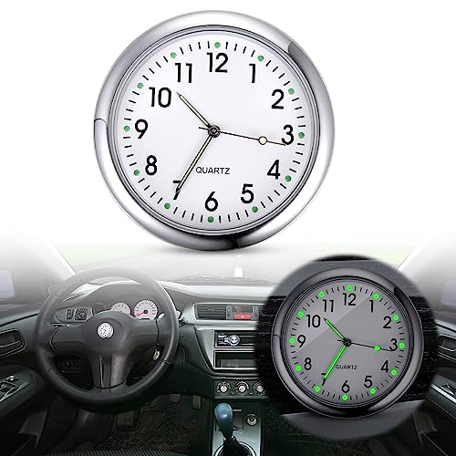 Auto uhr, Motorraduhren Uhr Zum Aufkleben für Auto Uhren Mini Uhr für Auto Armaturenbrett, Armaturenbrett Uhr Aufklebbare Auto, Quartz Uhr für Armaturenbrett Kleine Home Decor Innendekoration von YUFFQOPC