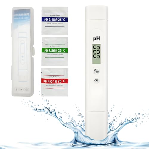 PH Messgerät,pH Messgerät Wasser pH Wert Messgerät pH Tester für Wasser PH Tester Tragbarer PH Messgerät Pool Digital PH Tester Pool für Trinkwasser,Schwimmbad,Aquarium,Pool 0.00-14.00 Messbereich von YUFFQOPC