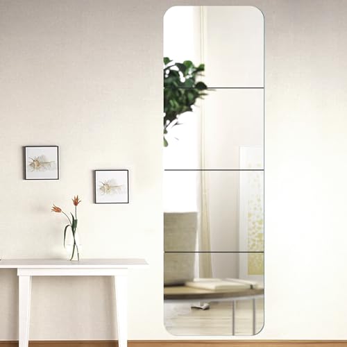 Spiegel Selbstklebend Fliesenspiegel Spiegel Zum Aufkleben Klebespiegel Acryl Spiegel Ohne Bohren Dekorative Wandspiegel für Die Wand Schrank Schließfach Wohnzimmer Badezimmer Umkleideraum 20 x 20 cm von YUFFQOPC