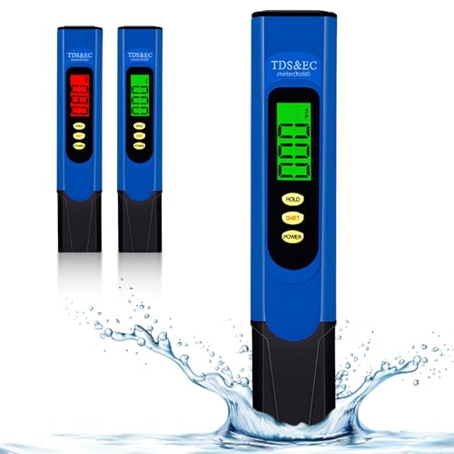 TDS Messgerät,Wassertester Trinkwasser Mikrosiemens Messgerät und PPM Messgerät Wasser TDS Wasserqualität Tester EC Messgerät 3 In 1 TDS Digital Wassertester für Trinkwasser Pool Aquarium Teich von YUFFQOPC