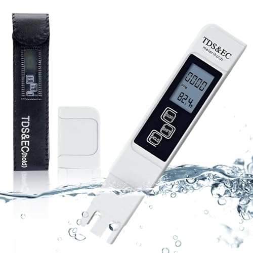 TDS Messgerät 3 In 1 EC/TEMP/TDS Digital Wassertester TDS Wasserqualität Tester Trinkwasser Wassertest, Mikrosiemens Messgerät PPM Messgerät Wasser, TDS Messgerät für Trinkwasser Pool Aquarium Teich von YUFFQOPC