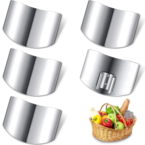 Fingerschutz Finger Guards Zum Schneiden Gemüse Obst Edelstahl Finger Obst Edelstahl Finger Handschutz Edelstahl Fingerschutz Fingerschutz Messer Schneiden Werkzeug Finger Guard (Silber 5 Stück) von YUFFQOPC