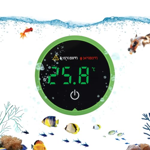 YUFFQOPC Aquarium Thermometer, LED Kabelloses thermometer, Mini Aquarium Thermometer Digital mit Touch Screen, Hohe Präzision Aquarienthermometer Digital, aquarium zubehör für Süßwasser,Meerwasser YUFFQOPC Aquarium Thermometer, LED Kabelloses thermometer, Mini Aquarium Thermometer Digital mit Touch Screen, Hohe Präzision Aquarienthermometer Digital, aquarium zubehör für Süßwasser,Meerwasser von YUFFQOPC
