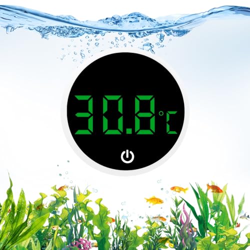 YUFFQOPC LED Kabelloses thermometer aquarium, Thermometer Digital mit Touch Screen,Hohe Präzision Aquarienthermometer Digital, Klebethermometer, Aquarium Thermometer für Süßwasse YUFFQOPC LED Kabelloses thermometer aquarium, Thermometer Digital mit Touch Screen,Hohe Präzision Aquarienthermometer Digital, Klebethermometer, Aquarium Thermometer für Süßwasse von YUFFQOPC