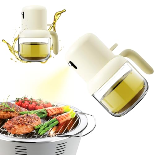 YUFFQOPC Ölspray Zum Kochen,Oil Sprayer,180ml Ölsprühflasche 2 in 1 Ölsprüher für Lebensmittelöl Öl Sprühflasche Glas Ölsprüher zum Kochen Ölspray für Grillen,Küche,Heißluftfritteuse,Backen,Salat von YUFFQOPC