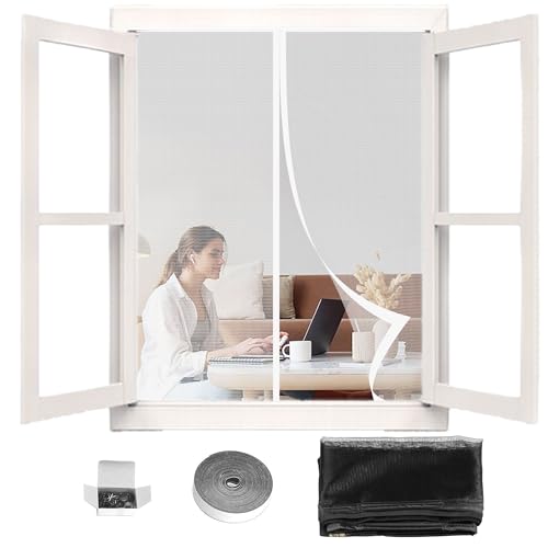 Magnet Fliegengitter Fenster Klein 90 x 107 cm Insektenschutz Fliegengitter Fenster mit Rahmen Ohne Bohren Automatisches Schließen Magnet für Alle, Weiß Magnet Fliegengitter Fenster Klein 90 x 107 cm Insektenschutz Fliegengitter Fenster mit Rahmen Ohne Bohren Automatisches Schließen Magnet für Alle, Weiß von YUGAOYU