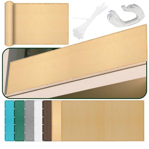 Sonnensegel Atmungsaktiv 220 x 680 cm Rechteckig Atmungsaktiv 98% UV Schutz Schattierungsnetz Mesh Tarp Ohne Bohren mit Ösen Segeltuch für Garten Terrasse Outdoor Camping, Creme Farben Sonnensegel Atmungsaktiv 220 x 680 cm Rechteckig Atmungsaktiv 98% UV Schutz Schattierungsnetz Mesh Tarp Ohne Bohren mit Ösen Segeltuch für Garten Terrasse Outdoor Camping, Creme Farben von YUGAOYU