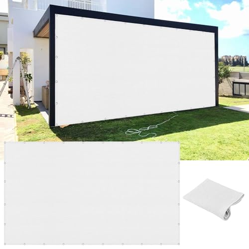 Sonnensegel Atmungsaktiv 300 x 470 cm Rechteckig Atmungsaktiv 98% UV Schutz Markisenstoff Balkonverkleidung Vielen Größen mit Spannseilen für Patio Hinterhof Rasengarten, Weiß von YUGAOYU