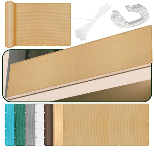 Sonnensegel Atmungsaktiv 480 x 590 cm Rechteckig Atmungsaktiv 98% UV Schutz Schattierungsnetz Mesh Tarp Ohne Bohren mit Ösen Segeltuch für Garten Terrasse Outdoor Camping, Sandgelb Sonnensegel Atmungsaktiv 480 x 590 cm Rechteckig Atmungsaktiv 98% UV Schutz Schattierungsnetz Mesh Tarp Ohne Bohren mit Ösen Segeltuch für Garten Terrasse Outdoor Camping, Sandgelb von YUGAOYU