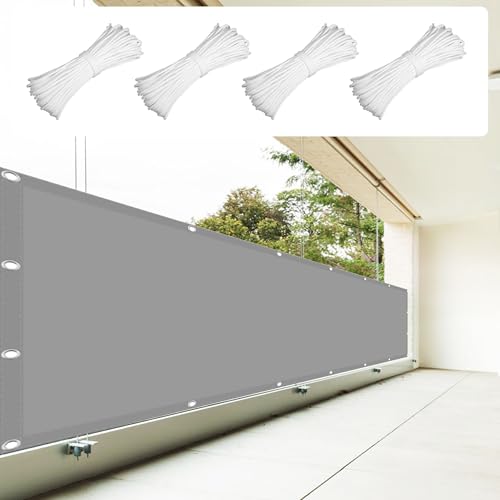 Sonnensegel Rechteckig mit Ösen 0.7 x 2.4 m Rechteckig Wasserdicht 98% UV Schutz Balkonbespannung Reißfest mit Spannseilen mit Ösen für Balkon Camping Terrasse Pergola, Hellgrau Sonnensegel Rechteckig mit Ösen 0.7 x 2.4 m Rechteckig Wasserdicht 98% UV Schutz Balkonbespannung Reißfest mit Spannseilen mit Ösen für Balkon Camping Terrasse Pergola, Hellgrau von YUGAOYU