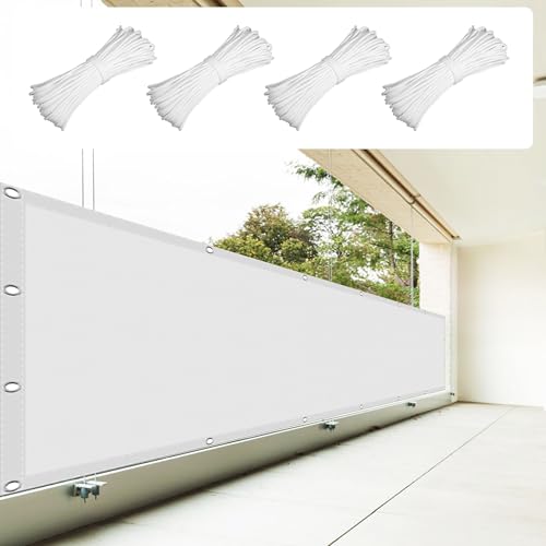 Sonnensegel Rechteckig mit Ösen 1.3 x 4.5 m Rechteckig Wasserdicht 98% UV Schutz Balkonbespannung Reißfest mit Spannseilen mit Ösen für Balkon Camping Terrasse Pergola, Weiß Sonnensegel Rechteckig mit Ösen 1.3 x 4.5 m Rechteckig Wasserdicht 98% UV Schutz Balkonbespannung Reißfest mit Spannseilen mit Ösen für Balkon Camping Terrasse Pergola, Weiß von YUGAOYU