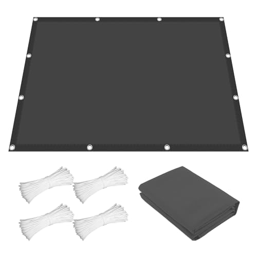 Sonnensegel mit Ösen 1.3 x 2.8 m Rechteckig Wasserdicht Sonnenschutz Windschutz Abdeckung Schattenstoff Vielen Größen mit Spannseilen für Terrasse Balkon, Dunkelgrau von YUGAOYU
