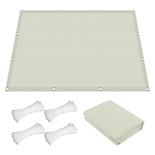 Sonnensegel mit Ösen 1.6 x 3.2 m Rechteckig Wasserdicht Sonnenschutz Windschutz Abdeckung Schattenstoff Vielen Größen mit Spannseilen für Terrasse Balkon, cremefarben von YUGAOYU