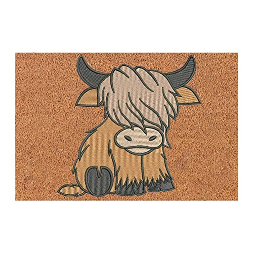 Highland Cow Badematte Kuh Badezimmerteppich rutschfeste Bodenmatte Teppiche Einstiegsmatte Kuh-Badezimmerteppich Westlicher Tier-Teppich Indoor Badvorleger Tier Dekor für Boden von YUGHGH