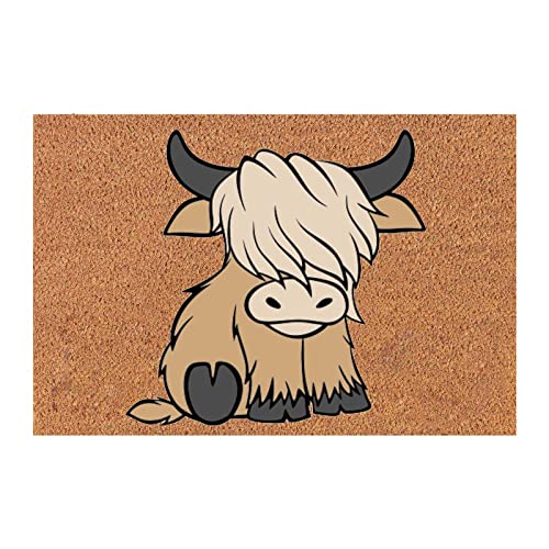 Highland Cow Badematte Kuh Badezimmerteppich rutschfeste Bodenmatte Teppiche Einstiegsmatte Kuh-Badezimmerteppich Westlicher Tier-Teppich Indoor Badvorleger Tier Dekor für Boden von YUGHGH