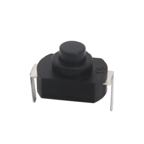 【30-10 STÜCKE】 Taschenlampenschalter 12 * 8 MM Mini-Druckknopfschalter Ein Aus 1208YD Selbsthemmend for Taschenlampe 30 V 1 A Schwarz Weiß(L type Black.,10PCS) von YUGRUPJG