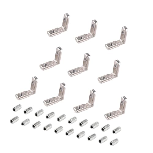 10 Stück Rahmen L-Form Winkel Klammern Inneneckverbinder 90 Grad Halterung Schnelle Installation für T-Nut-Anwendung Aluminiumverbinder von YUGSHNKFC