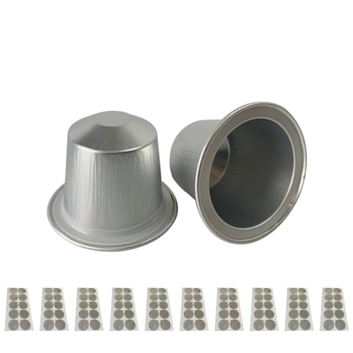 100 Stück Leere Kaffeekapselbecher Aus Aluminiumfolie Für Kaffeekapseln Mit Selbstklebenden Siegelaufklebern Einweg Kaffeepads von YUGSHNKFC