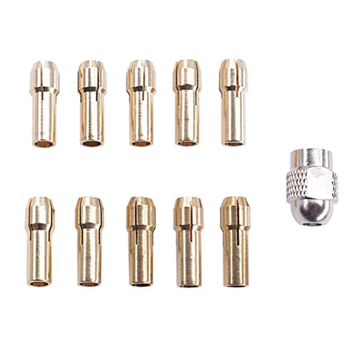 11pcs Rotary Tool Accessoires Langlebige Glänzende Messing Collet Chuck Für Werkzeuge Einschließlich 10 Größe 11 Pieces Set Set von YUGSHNKFC