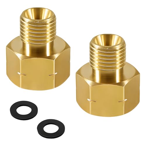 2 Stück 3/8 Zoll Innengewinde auf 1/4 Zoll Außengewinde Schlauchverbinder Messing Konvertierungsadapter Armaturen Verbindungsstücke Messing Adapter Konverter von YUGSHNKFC