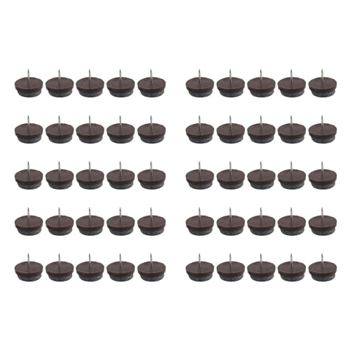 50 PCs Antiskratchmöbel Stuhl Beinfüße Füße Pads Holzbodenprotektoren Filznagel Schieberegleiter Pad Hardware Nagel Auf Schieberegleiter Gleitschutz Protektors Einfach Installieren Kissen Installieren von YUGSHNKFC