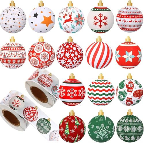 500 Zählungen Weihnachtsdekorationsaufkleber 1.2 Zoll Kleber Wickel Etiketten Für Journal Scrapbooking Und Verpackung Weihnachtsdekoration Roll von YUGSHNKFC