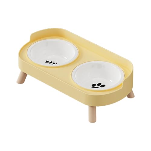 Doppelnapf, Keramik-Futterspender für Hunde und Katzen, leicht zu reinigen, mit erhöhtem Design, Futter- und Wassernapf Doppelnapf, Keramik-Futterspender für Hunde und Katzen, leicht zu reinigen, mit erhöhtem Design, Futter- und Wassernapf von YUGSHNKFC