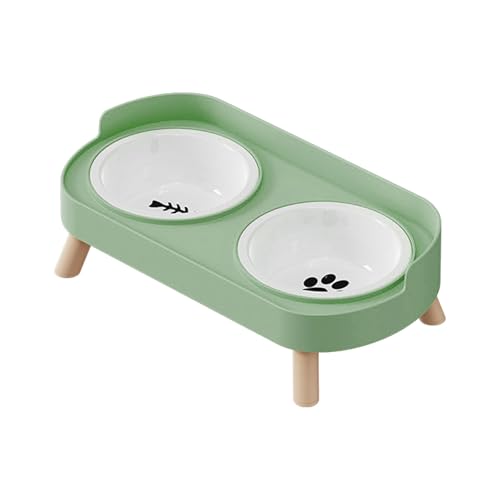 Doppelnapf, Keramik-Futterspender für Hunde und Katzen, leicht zu reinigen, mit erhöhtem Design, Futter- und Wassernapf von YUGSHNKFC