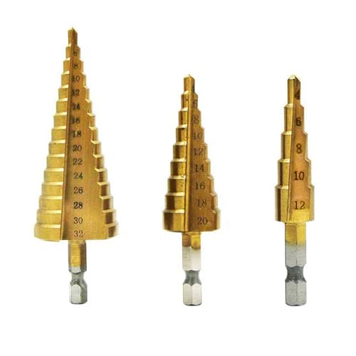 Hochgeschwindigkeitsstahl-Stufenbohrer, konische Stufe für Metall, Holz, Hochgeschwindigkeitsstufen-Elektrowerkzeug-Stufenbohrer von YUGSHNKFC