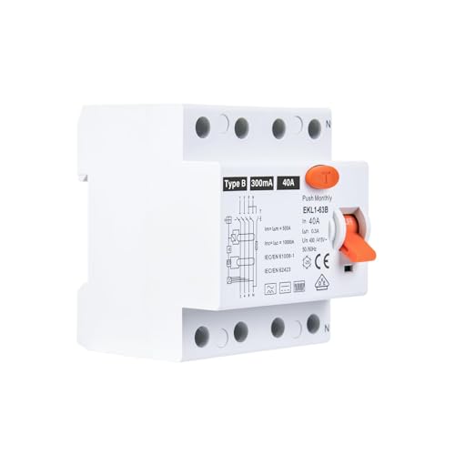 Typ B 4 Pin 40A DIN Rails Erde Leckage Strombrecher Restromuiten Breaker Typ B Reststromgerät von YUGSHNKFC