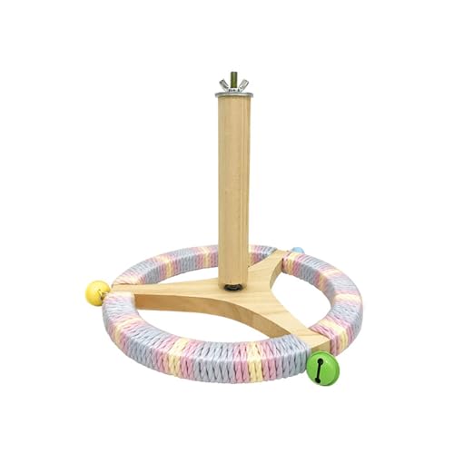 Vogelkäfig, drehbar, Sitzstange, Spielzeug für Sittiche, Sittiche, Sittiche, Sittiche, Lovebirds aus Holz, Baumwollseil, rotierende Übung, Aktivitätszubehör, interaktives Papag von YUGSHNKFC