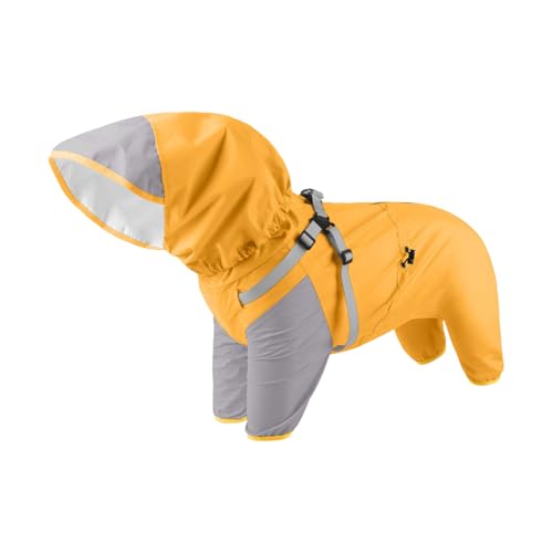 Wetterbeständiger Hunde-Regenmantel mit Kapuze, winddicht, schützend, 4 Beine, Haustier-Regenjacken für kleine bis große Rassen, Outdoor-Hunde-Regenbekleidung Wetterbeständiger Hunde-Regenmantel mit Kapuze, winddicht, schützend, 4 Beine, Haustier-Regenjacken für kleine bis große Rassen, Outdoor-Hunde-Regenbekleidung von YUGSHNKFC
