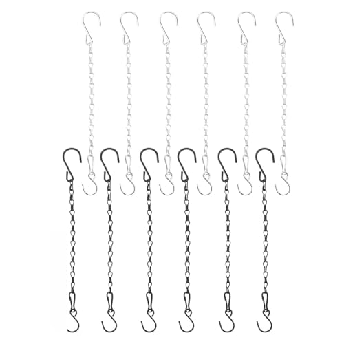YUGSHNKFC 12er-Set korrosionsbeständige Eisenhaken, Pflanzgefäßstütze, Vogelfutterspender, 5 kg Kapazität, Garten, Balkon, Hängeketten, Vogelkäfig-Ketten von YUGSHNKFC