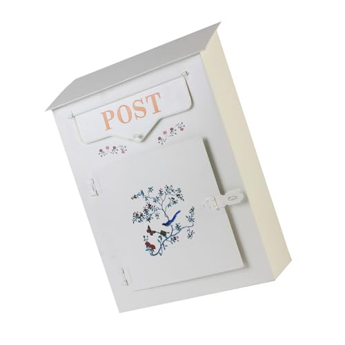YUGSHNKFC Antike Ziervogelmuster Mailbox Proof Metall Geräumiger Innenraum Easy Installation Vorgarten Dekoration Easy Installation Home Mailbox von YUGSHNKFC