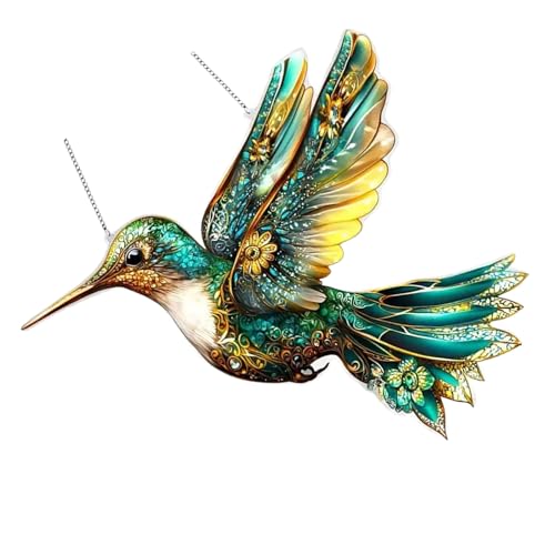 YUGSHNKFC Eleganter Kristall Bluebird Sun Catcher Hanging Ornamente Dekoration Acrylfleckglas Effekt Innen Freien Freien Fenster Hängen Dekore von YUGSHNKFC