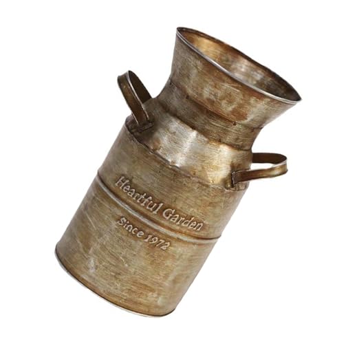 YUGSHNKFC Französisch Bauernhaus Metallmilchmilch Eimer Tisch Dekore Für Innengarten Freien Garten Herzstück Display Pflanzer Zinnschaufel Antiker Französischer Blumentopf von YUGSHNKFC