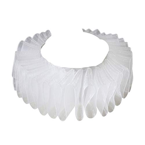 YUGSHNKFC Frauen Elizabethaner Gekräuseltes Gefälschtes Kragen Retro Clown Hals Ruff von YUGSHNKFC